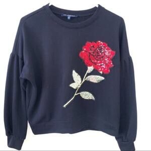 Black Rose Long Sleeve One Love Clothing Sequin Detail Sweatshirt Size Medium